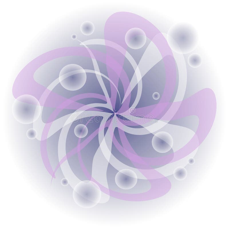 An abstract texture pattern background of a swirling design with bubbles and circles in opacity with purple, blue and white colors. An abstract texture pattern background of a swirling design with bubbles and circles in opacity with purple, blue and white colors