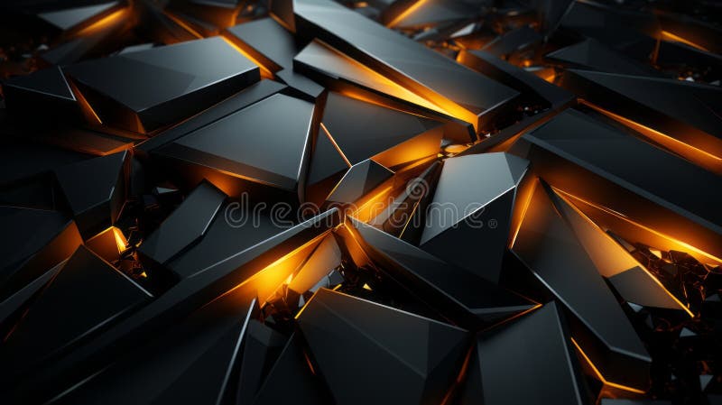 абстрактные черные и оранжевые 3d обои бесплатная иллюстрация