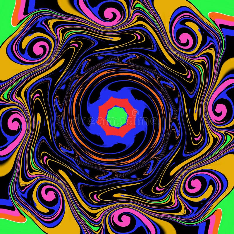 Абстрактный cg nonai красочный психоделический mandala концепт иллюстрации иллюстрация штока