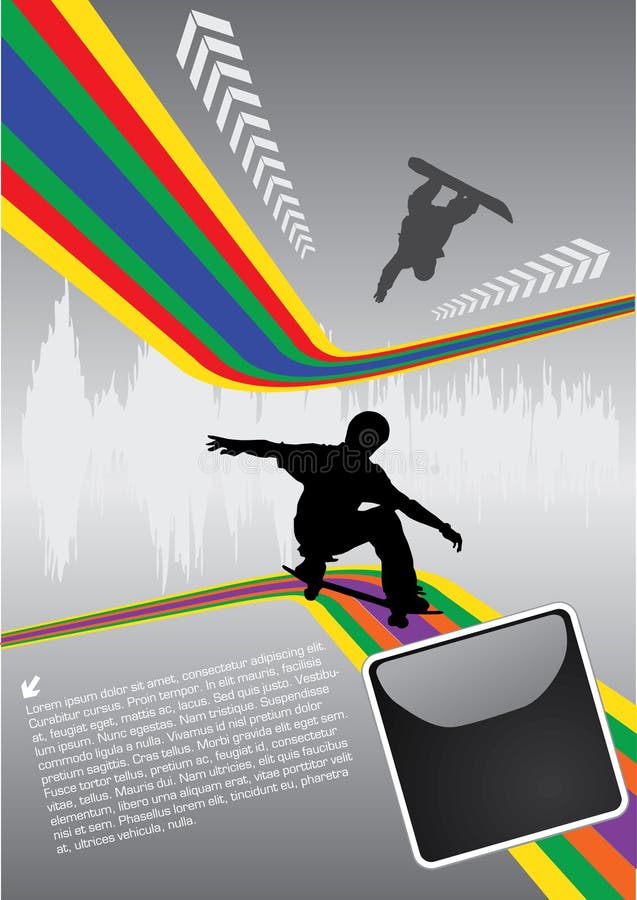 абстрактный skateboarding космос иллюстрация штока