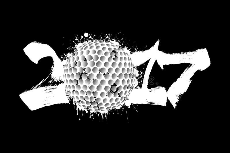 Абстрактный 2017 и шар для игры в гольф бесплатная иллюстрация Абстрактный 2017 и шар для игры в гольф бесплатная иллюстрация