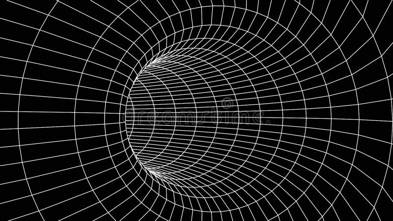 Абстрактный тоннель Червоточина вектора сетка коридора 3D бесплатная иллюстрация Абстрактный тоннель Червоточина вектора сетка коридора 3D бесплатная иллюстрация