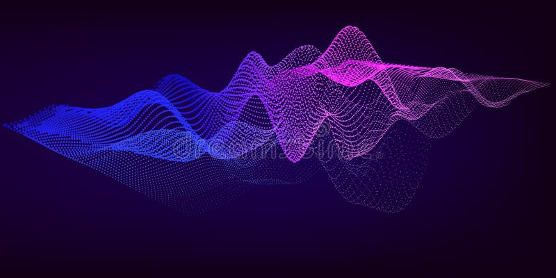 Абстрактный фон музыкального эквалайзера 3d-волны Форма волны цвета сетки на градиентном фоне бесплатная иллюстрация