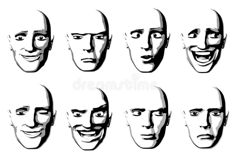 абстрактный человек facial выражений иллюстрация вектора абстрактный человек facial выражений иллюстрация вектора