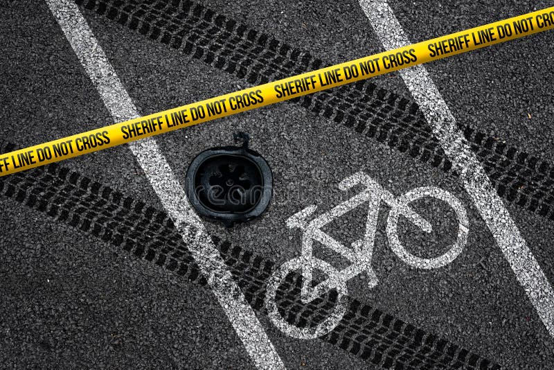 Bicycle accident on bike lane (car crash). Bicycle accident on bike lane (car crash)