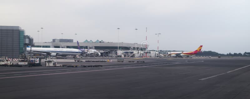 Авиапорт Fiumicino Сделанная подготовка для полета стоковые фото Авиапорт Fiumicino Сделанная подготовка для полета стоковые фото