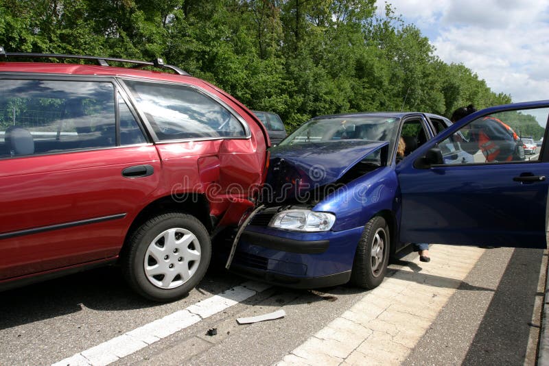 Car accident on a highway. Car accident on a highway