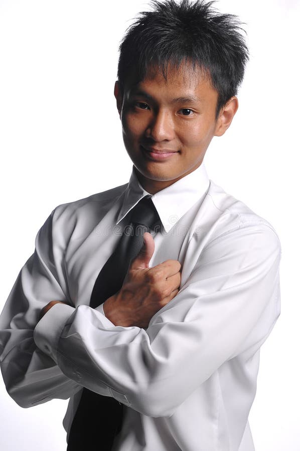 Chinese man with thumbs up