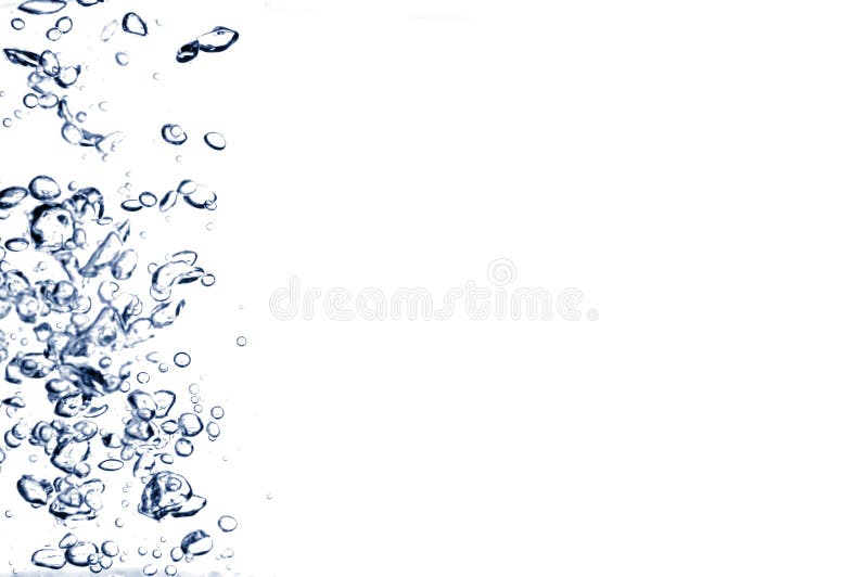 Bubbles of air in water on white background. Bubbles of air in water on white background