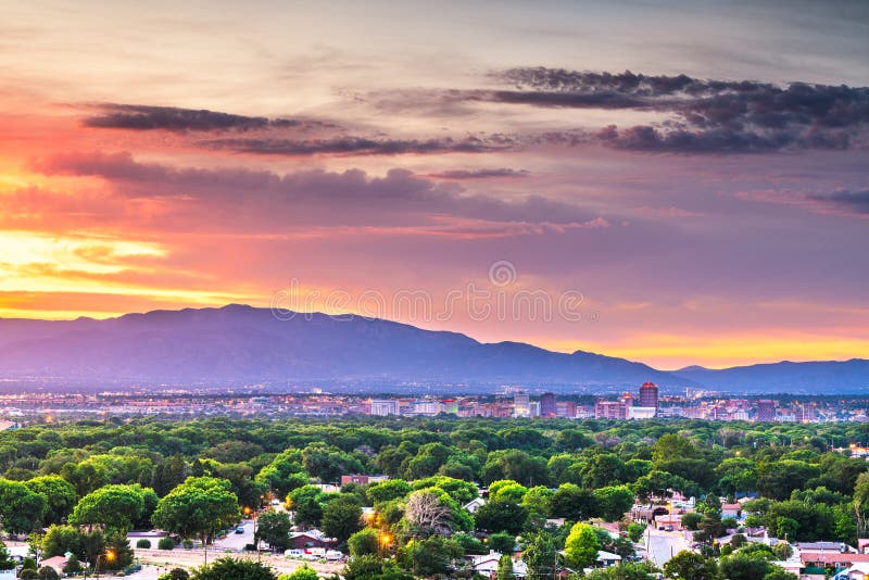 Albuquerque, New Mexico, USA downtown cityscape at twilight. Albuquerque, New Mexico, USA downtown cityscape at twilight