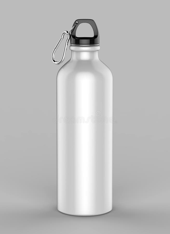Алюминиевая белая сияющая бутылка sipper для насмешки поднимающей вверх и дизайна шаблона иллюстрация 3d представляет стоковые изображения rf Алюминиевая белая сияющая бутылка sipper для насмешки поднимающей вверх и дизайна шаблона иллюстрация 3d представляет стоковые изображения rf
