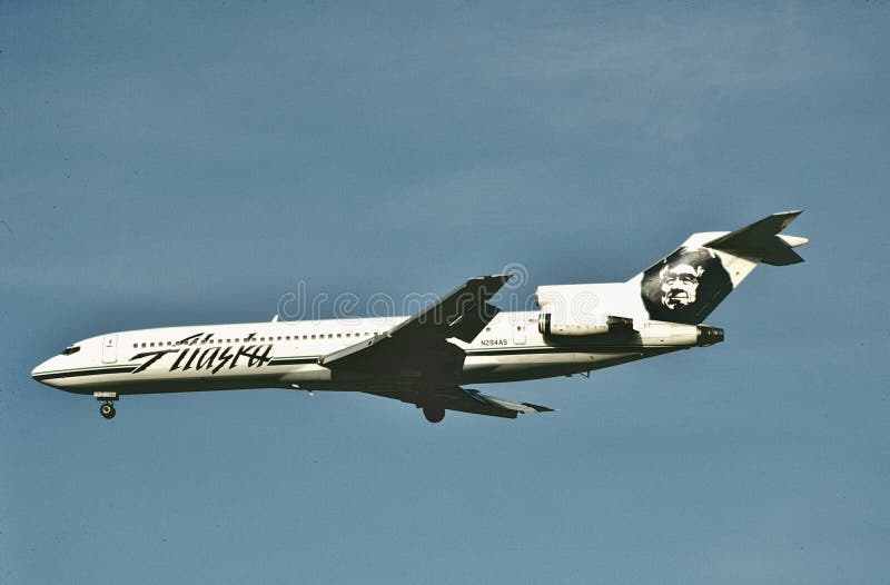 Alaskan Airlines Boeing B-727-290 N294AS CN 22146 LN 1621 landing at Los Angeles International Airport, California KLAX on June 24, 1993 after a flight from Seattle, Washington KSEA. Alaskan Airlines Boeing B-727-290 N294AS CN 22146 LN 1621 landing at Los Angeles International Airport, California KLAX on June 24, 1993 after a flight from Seattle, Washington KSEA