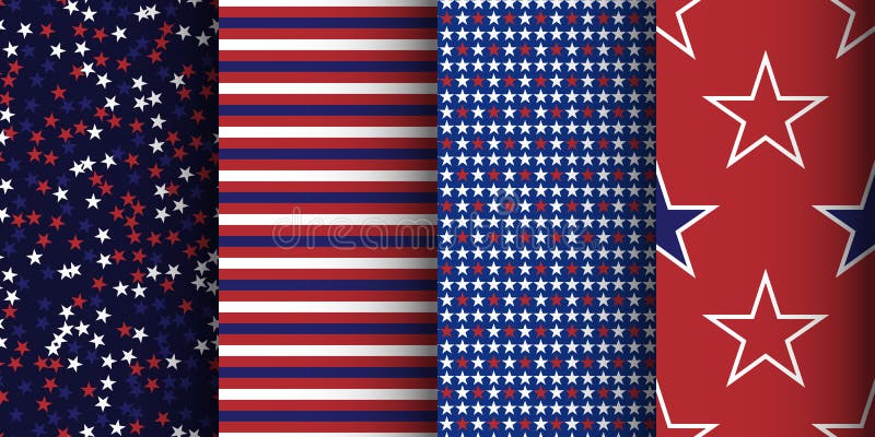 Американские патриотические striped и звёздные безшовные установленные картины Ткань, оборачивать и предпосылка одеяния иллюстрация штока Американские патриотические striped и звёздные безшовные установленные картины Ткань, оборачивать и предпосылка одеяния иллюстрация штока