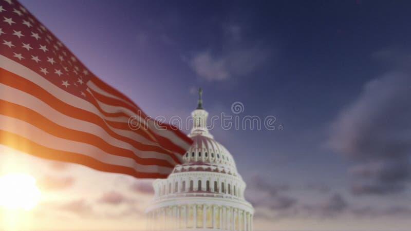 Американский флаг с капитолием США