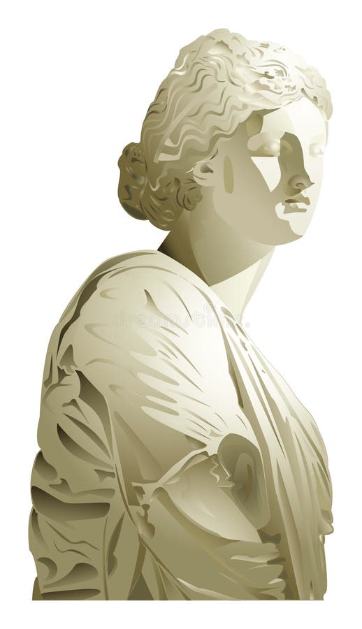 Realistic antique girl statue. Vector illustration. Realistic antique girl statue. Vector illustration.