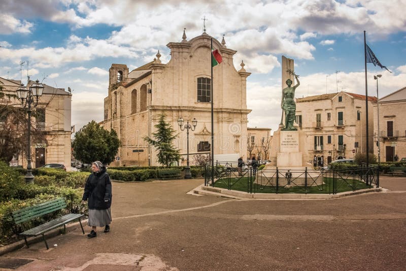 Piazza Giovanni Bovio, church of Saint Domenico. Ruvo di Puglia. Apulia. Italy. Piazza Giovanni Bovio, church of Saint Domenico. Ruvo di Puglia. Apulia. Italy