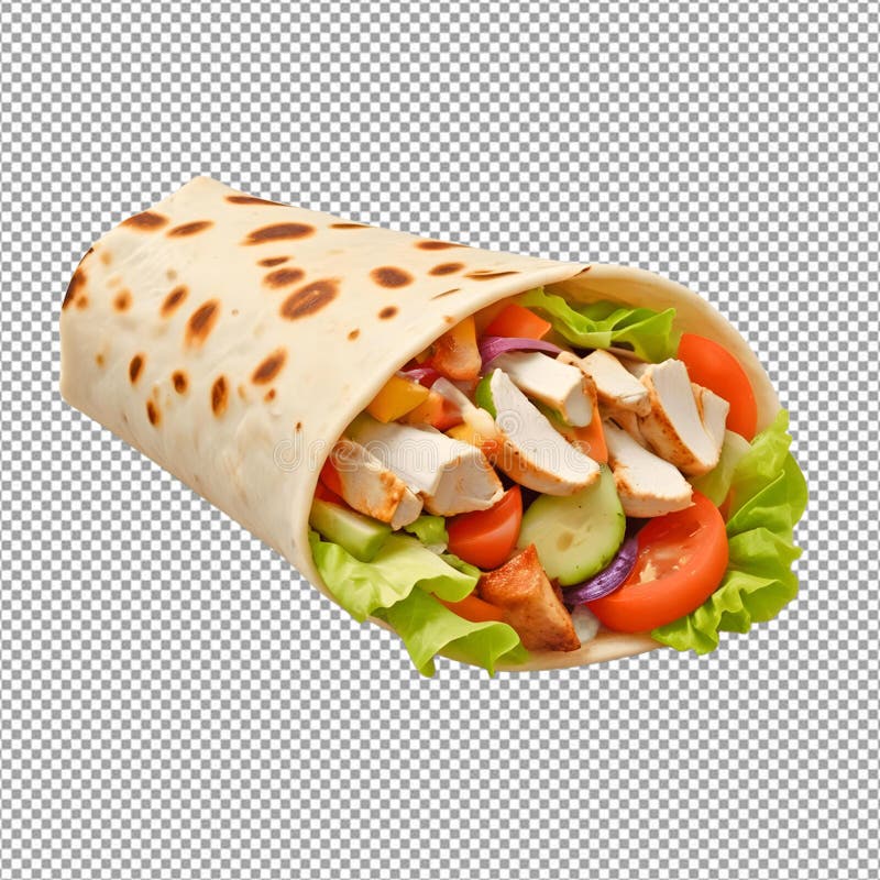 ароматная куриная шаурма с солеными куриными овощами и кремовым гардеробом бесплатная иллюстрация