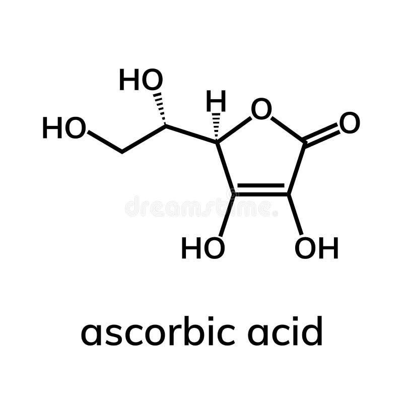 Аскорбиновая кислота или витамин С Иллюстрация вектора - иллюстрации .