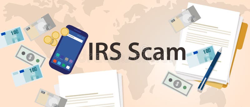 Афера налога IRS через бумагу и деньги иллюстрации очковтирательства безопасностью телефона бесплатная иллюстрация Афера налога IRS через бумагу и деньги иллюстрации очковтирательства безопасностью телефона бесплатная иллюстрация