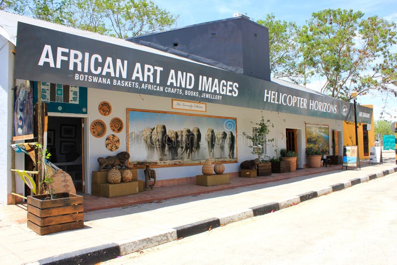 Африканские искусство и изображения в аэропорту в maun