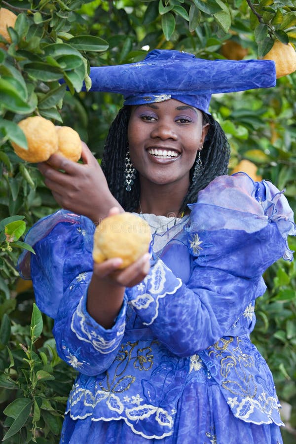 Herero african girl with traditional clothing, hairstyle and jewelry, Namibia, South Africa, and Botswana. Herero african girl with traditional clothing, hairstyle and jewelry, Namibia, South Africa, and Botswana