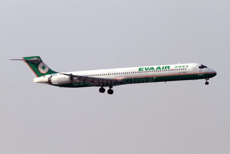 Аэроплан Eva Air стоковая фотография rf Аэроплан Eva Air стоковая фотография rf