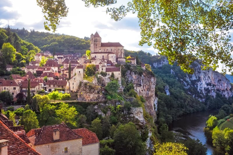 Landscape view of medieval village Saint Cirque La Popie in France, Europe. Landscape view of medieval village Saint Cirque La Popie in France, Europe