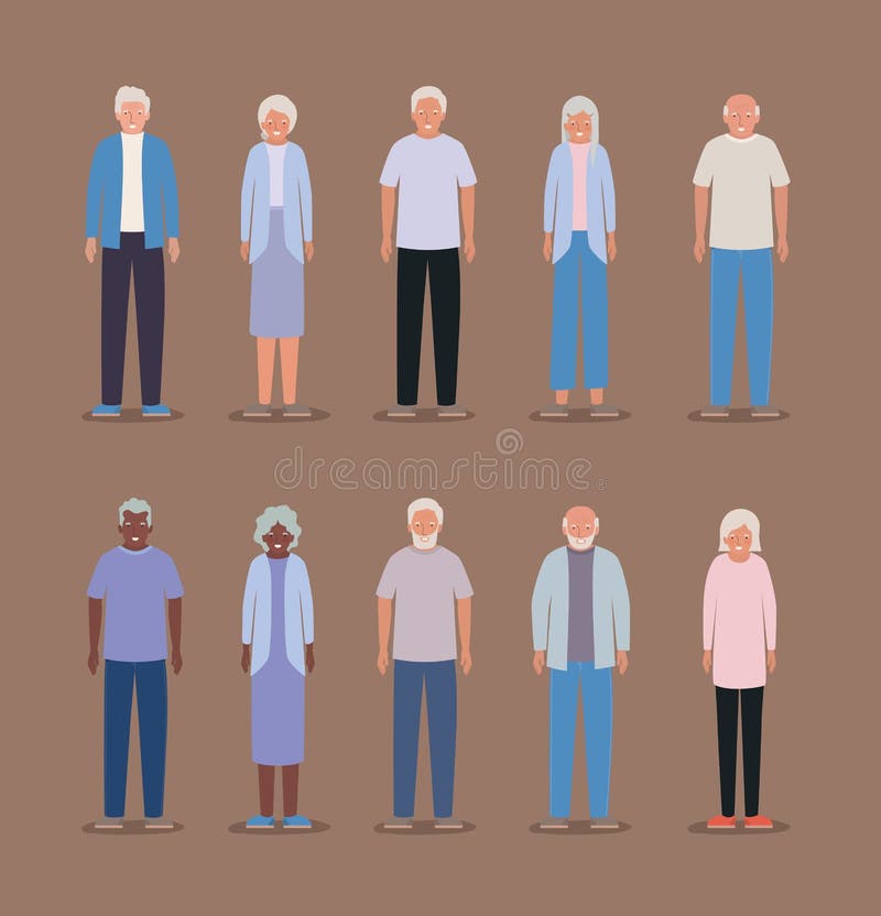 Grandmothers and grandfathers design, Elder old person grandparents family senior and people theme Vector illustration. Grandmothers and grandfathers design, Elder old person grandparents family senior and people theme Vector illustration