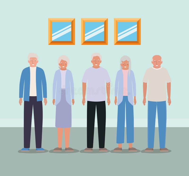 Grandmothers and grandfathers inside room design, Elder old person grandparents family senior and people theme Vector illustration. Grandmothers and grandfathers inside room design, Elder old person grandparents family senior and people theme Vector illustration