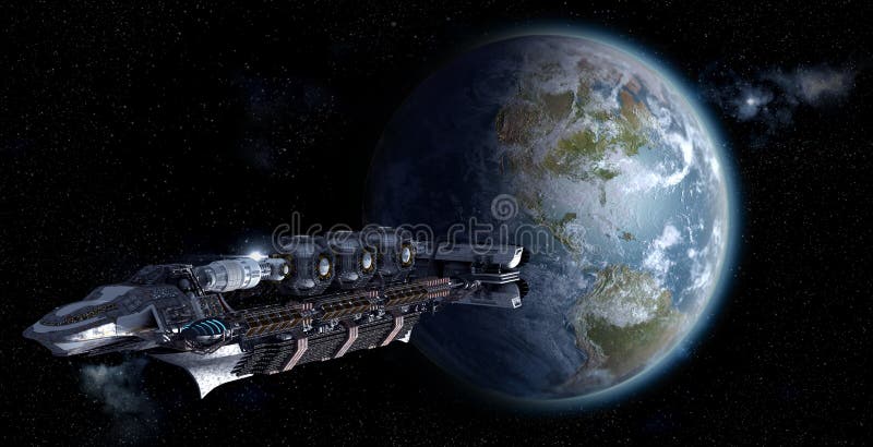 База или spacelab чужеземца покидая земля иллюстрация штока База или spacelab чужеземца покидая земля иллюстрация штока