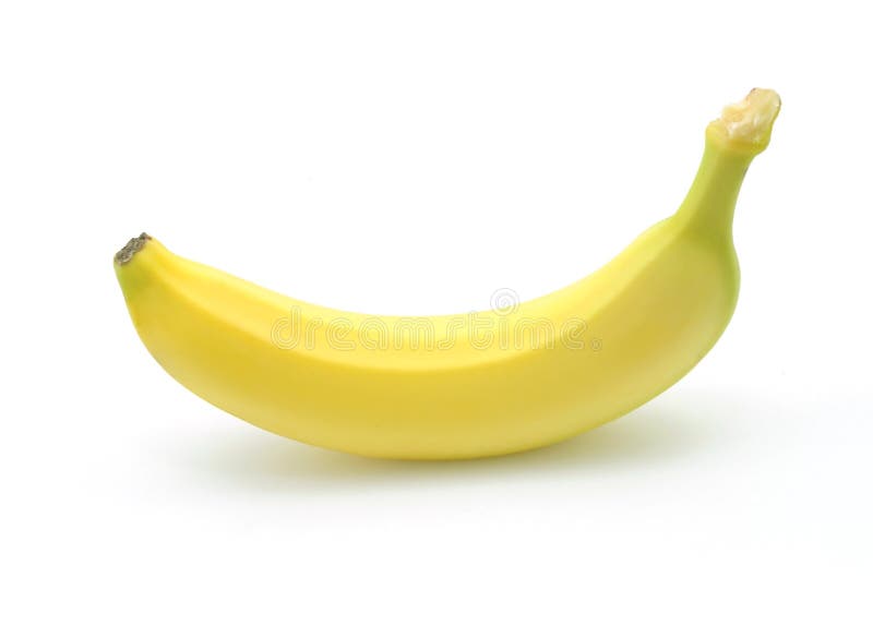 Single banana on white background. Single banana on white background