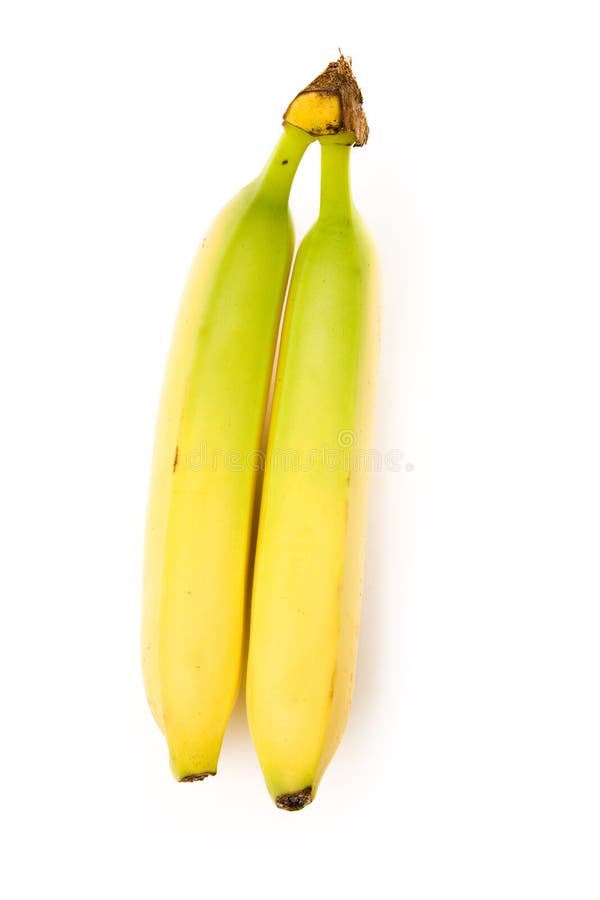 A yellow banana with white background. A yellow banana with white background