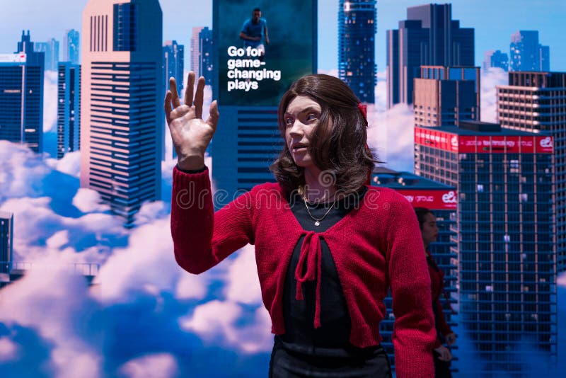 Барселона Испания 4 марта 2025 : Робот-гуманоид можно увидеть на выставке Mobile World Congress 2025 MWC стоковое фото rf