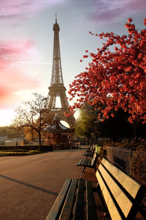 башня весны eiffel Франции paris стоковое фото rf