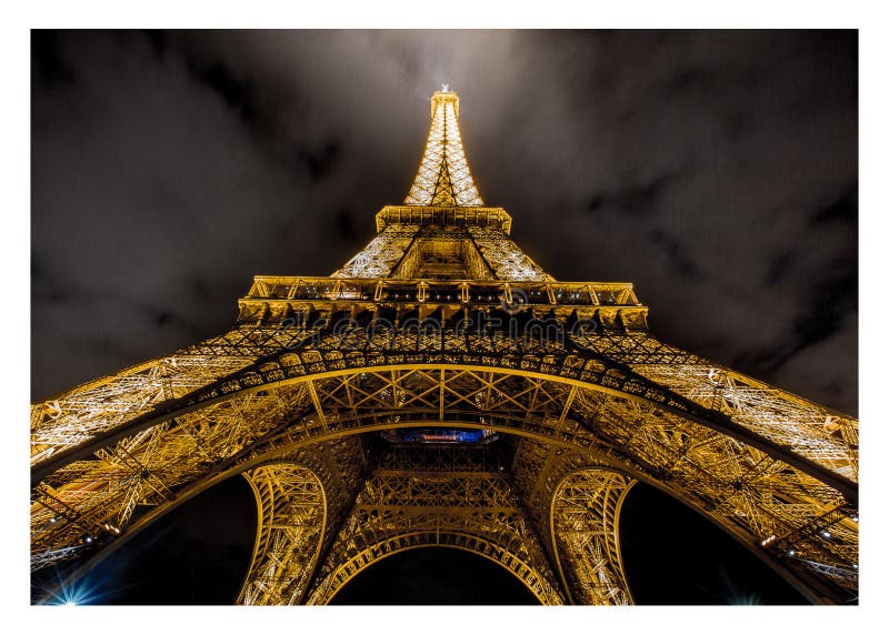 башня ночи eiffel стоковая фотография rf