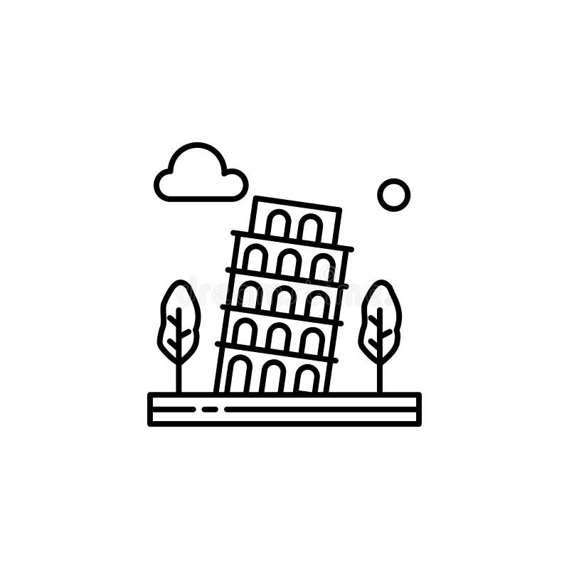Башня Пизы, деревья, история, значок плана облака Элемент иллюстрации ландшафтов Знаки и символы конспектируют значок можно испол иллюстрация штока Башня Пизы, деревья, история, значок плана облака Элемент иллюстрации ландшафтов Знаки и символы конспектируют значок можно испол иллюстрация штока