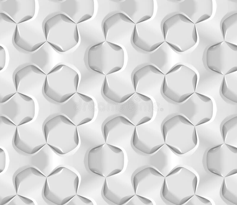 Белая абстрактная шестиугольная геометрическая картина Стиль бумаги Origami 3D представляя безшовную текстуру иллюстрация штока