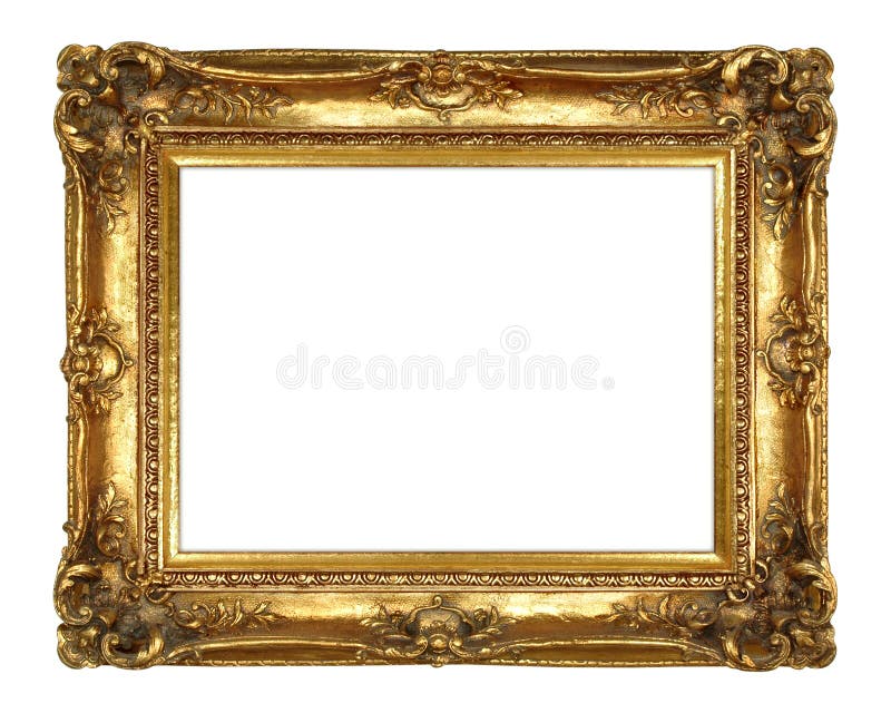 Traditional Gold Picture Frame Isolated on White. Traditional Gold Picture Frame Isolated on White