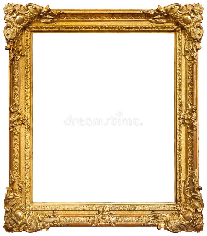 Gold picture frame. on white background. Gold picture frame. on white background