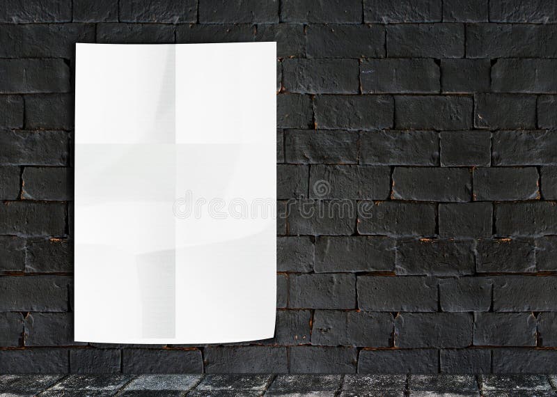 Template- White Crumple Poster on grunge brick wall. Template- White Crumple Poster on grunge brick wall.