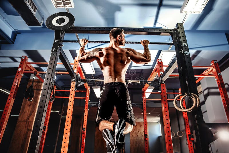Handsome outdoor street gym
