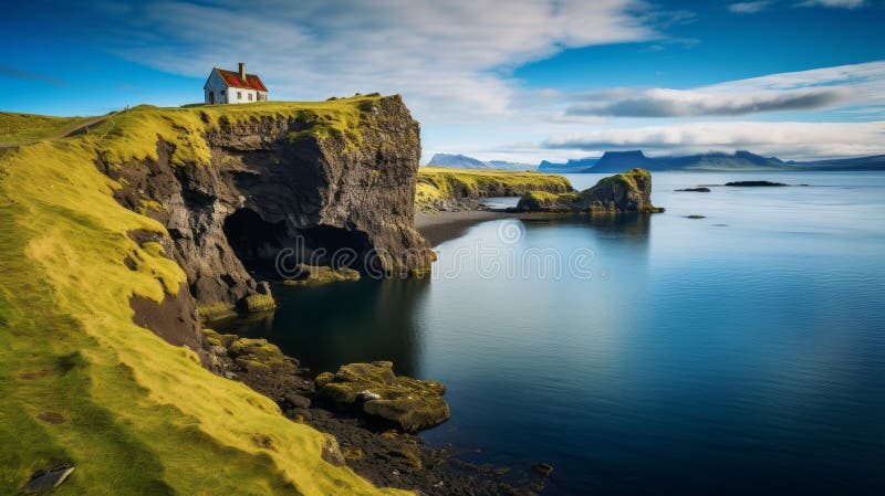 a stunning photo captured from a rock island in the faroe islands, showcasing the breathtaking beauty of the landscape. shot with the tokina at-x 11-16mm f 2.8 pro dx ii lens and zeiss milvus 25mm f 1.4 ze lens, this high-quality image portrays the charm and idyllic rural scenes of the area. the romantic vistas and ocean academia create a captivating and mesmerizing view. ai generated. a stunning photo captured from a rock island in the faroe islands, showcasing the breathtaking beauty of the landscape. shot with the tokina at-x 11-16mm f 2.8 pro dx ii lens and zeiss milvus 25mm f 1.4 ze lens, this high-quality image portrays the charm and idyllic rural scenes of the area. the romantic vistas and ocean academia create a captivating and mesmerizing view. ai generated