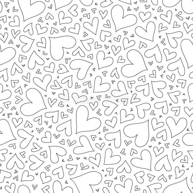 Безшовная картина с сердцами нарисованными рукой monochrome в zentangle бесплатная иллюстрация Безшовная картина с сердцами нарисованными рукой monochrome в zentangle бесплатная иллюстрация