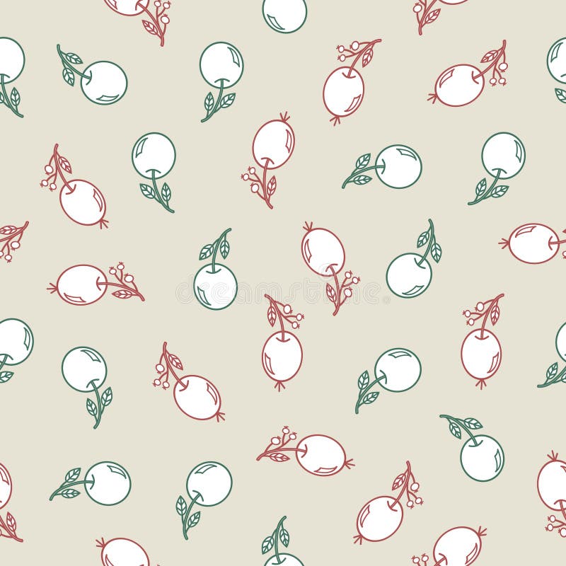 Безшовная картина с ягодами пинка doodle и яблоками аквамарина на светлом - серая предпосылка иллюстрация вектора Безшовная картина с ягодами пинка doodle и яблоками аквамарина на светлом - серая предпосылка иллюстрация вектора