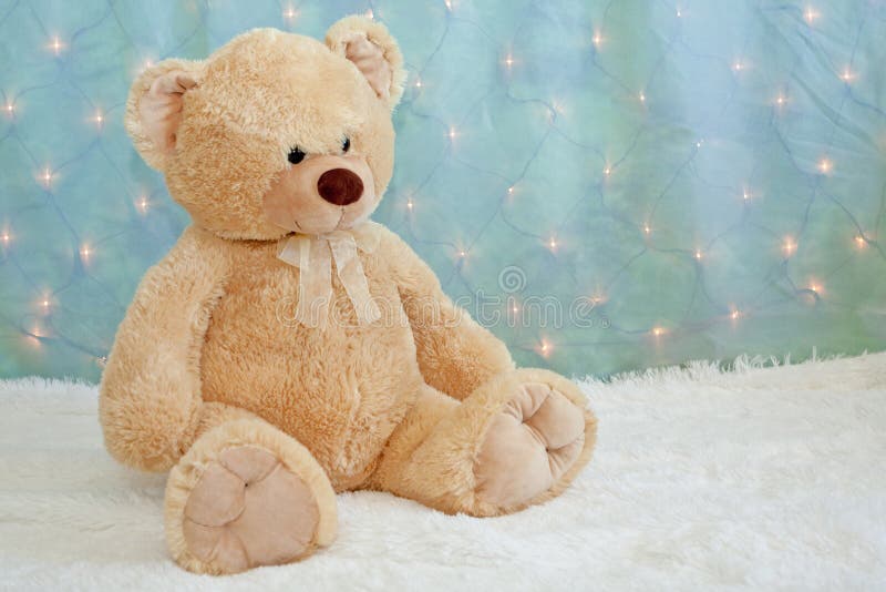 белизна игрушечного большого одеяла медведя меховая