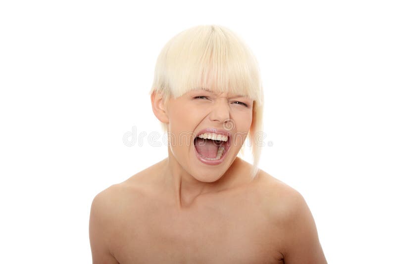 Blonde screaming daddy long hair