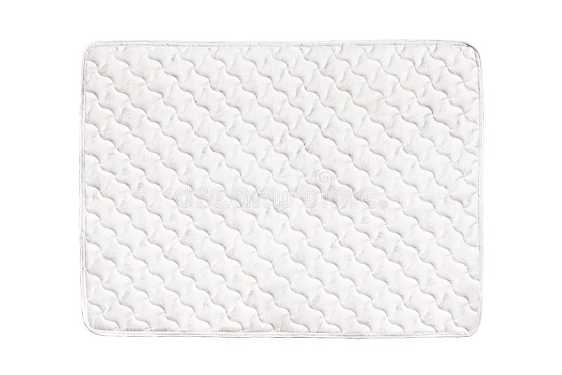Soft comfortable quilted mattress isolated on white background. Soft comfortable quilted mattress isolated on white background