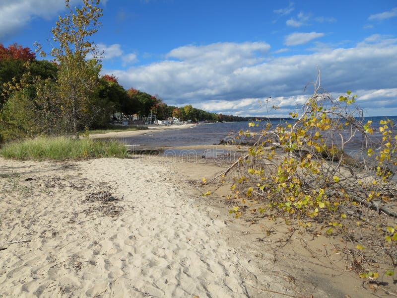 Бечевник Lake Huron осенью стоковая фотография rf