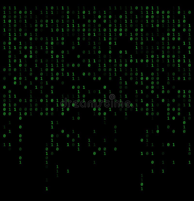 Бинарные падая номера как матрица Зеленые 0,1 число на черной предпосылке иллюстрация штока Бинарные падая номера как матрица Зеленые 0,1 число на черной предпосылке иллюстрация штока