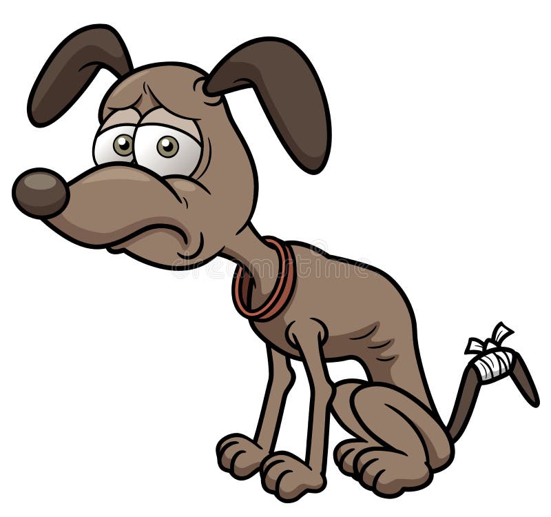 Vector illustration of sick cartoon dog. Vector illustration of sick cartoon dog